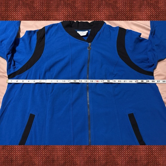 Linea Leisure by Louis Dell'Olio Knit Jacket, 2X Baltic Blue A267866 - Picture 10 of 15